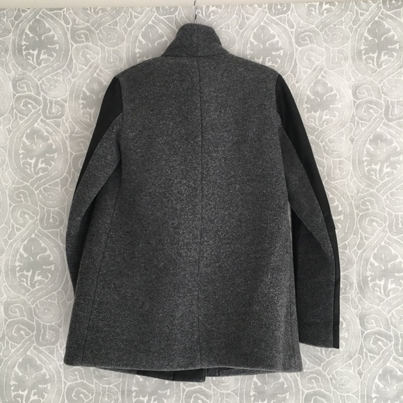 Theory Wool and Leather Coat - Picture 4 of 5